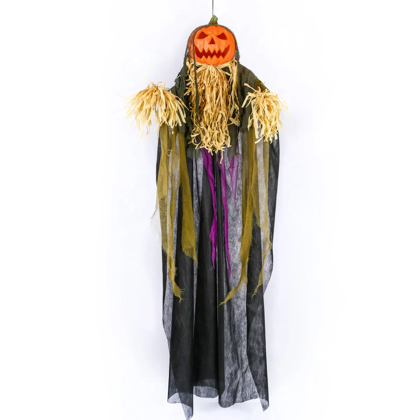 6 ft. Halloween Pre-Lit Sound Activated Animated Hanging Scarecrow with LED Lights
