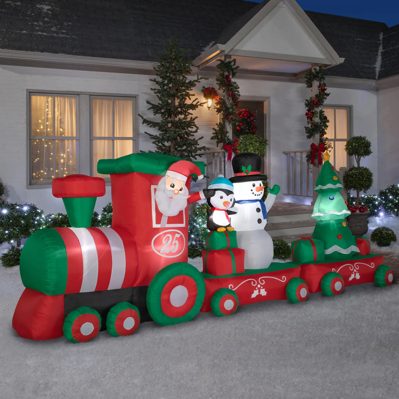 16 ft. Inflatable Holiday Train with LED Lights