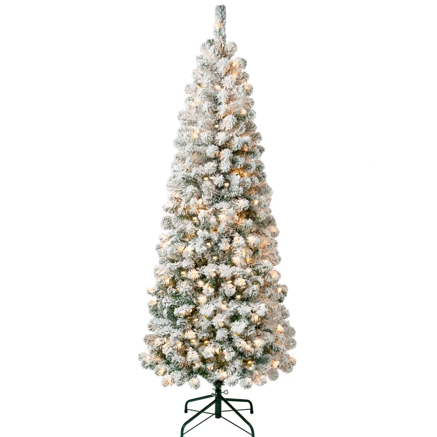 6 ft. Pre-Lit Acacia Medium Flocked Tree with Clear Lights