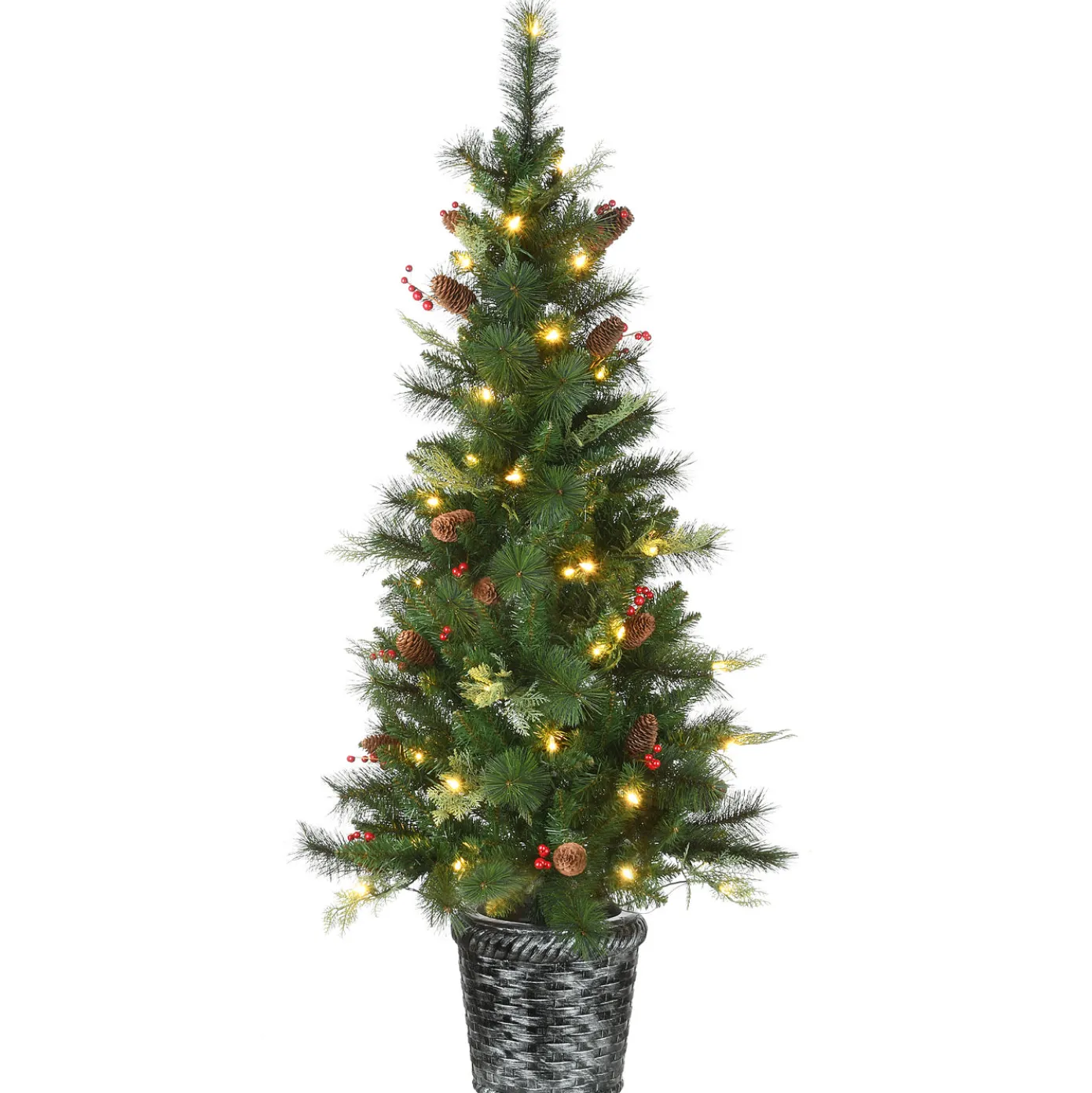 5 ft. Pre-Lit Buzzard Pine Slim Tree with LED Lights