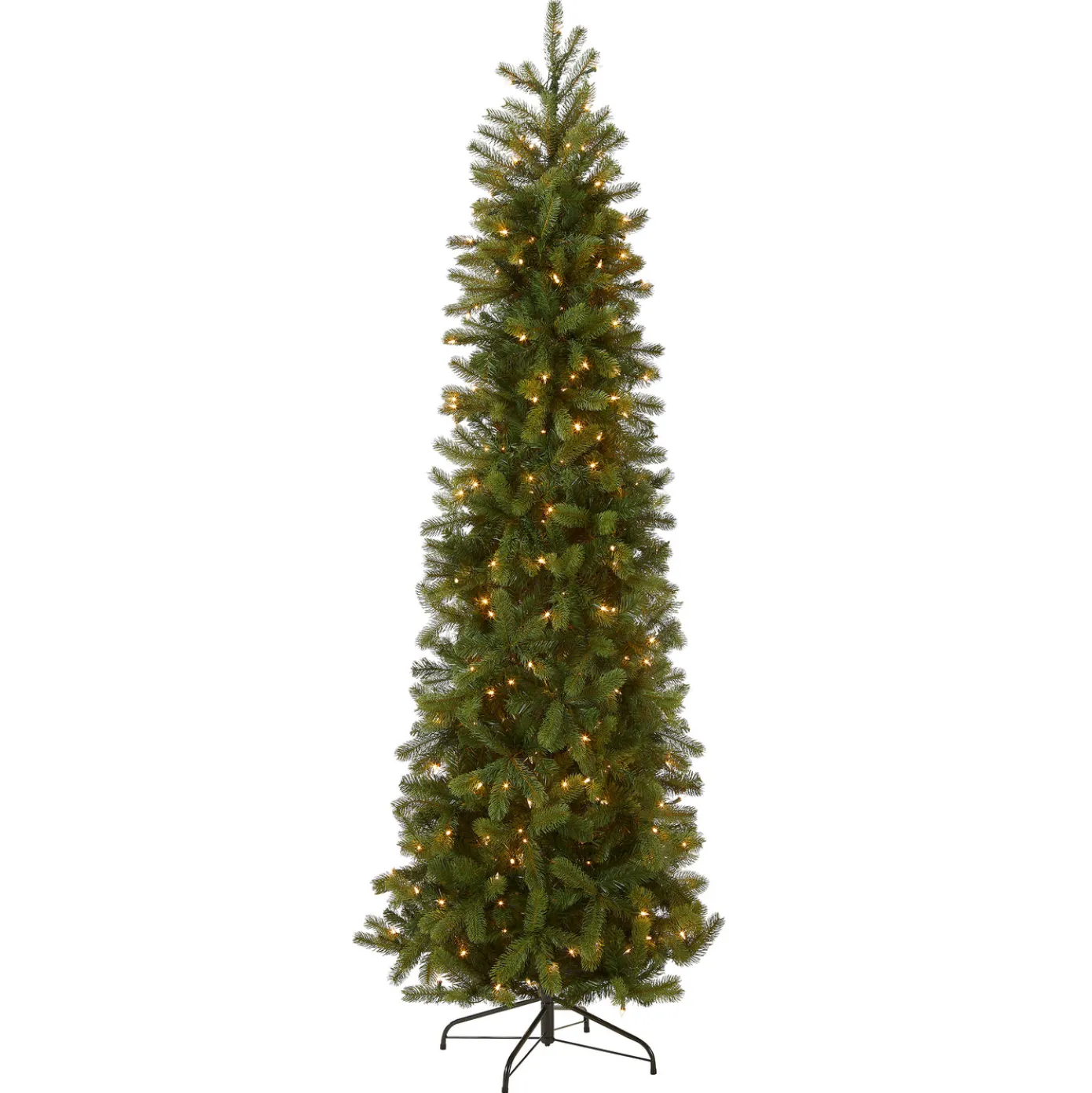 7.5 ft. Pre-Lit Downswept Douglas Fir Pencil Slim Tree with Clear Lights