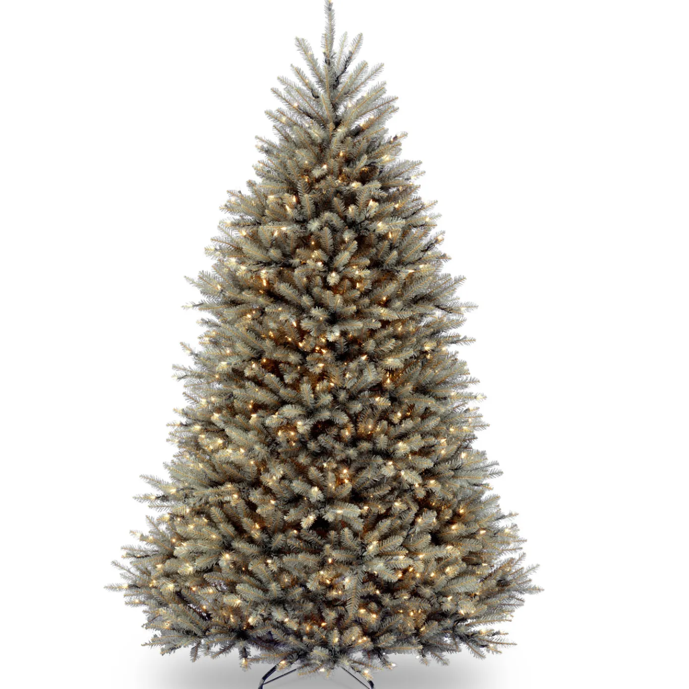 7.5 ft. Pre-Lit Dunhill Fir Snowy Blue Tree with Clear Lights