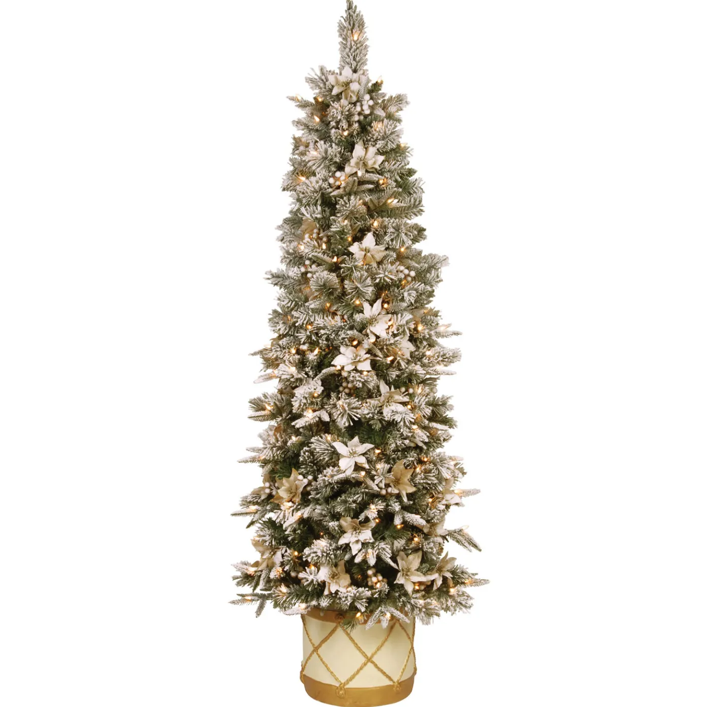6 ft. Pre-Lit Frosted Colonial Slim Half Tree with Clear Lights