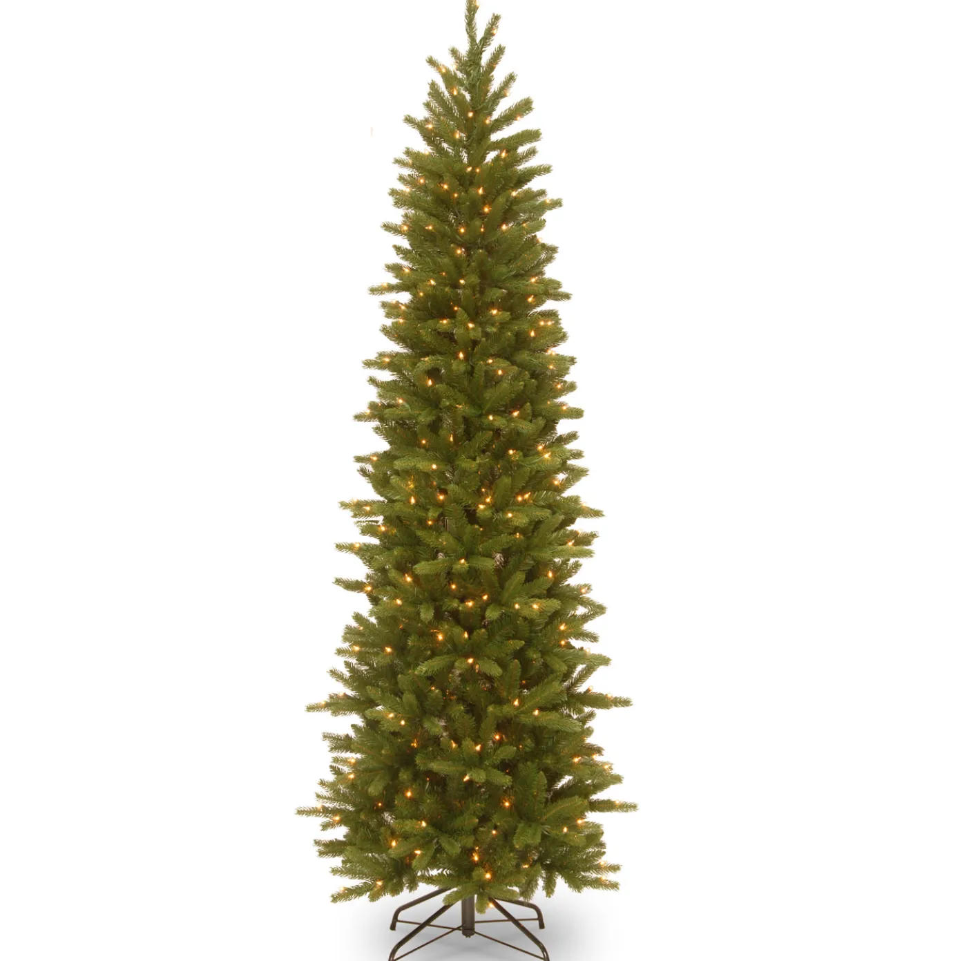 6.5 ft. Pre-Lit Grande Fir Pencil Slim Tree with Clear Lights