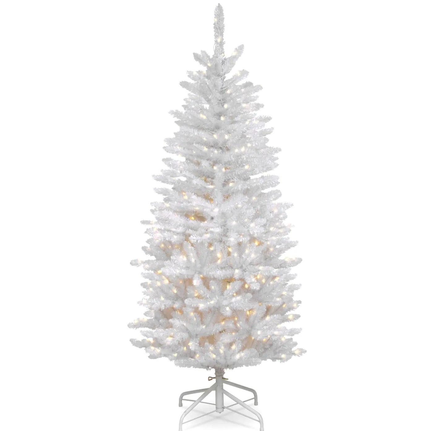 4.5 ft. Pre-Lit Kingswood Fir White Pencil Tree with Clear Lights