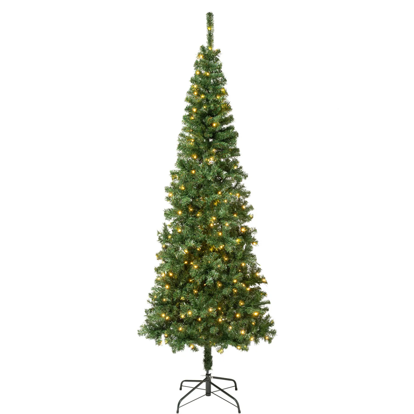 7.5 ft. Pre-Lit Linden Spruce Slim Tree with LED Lights