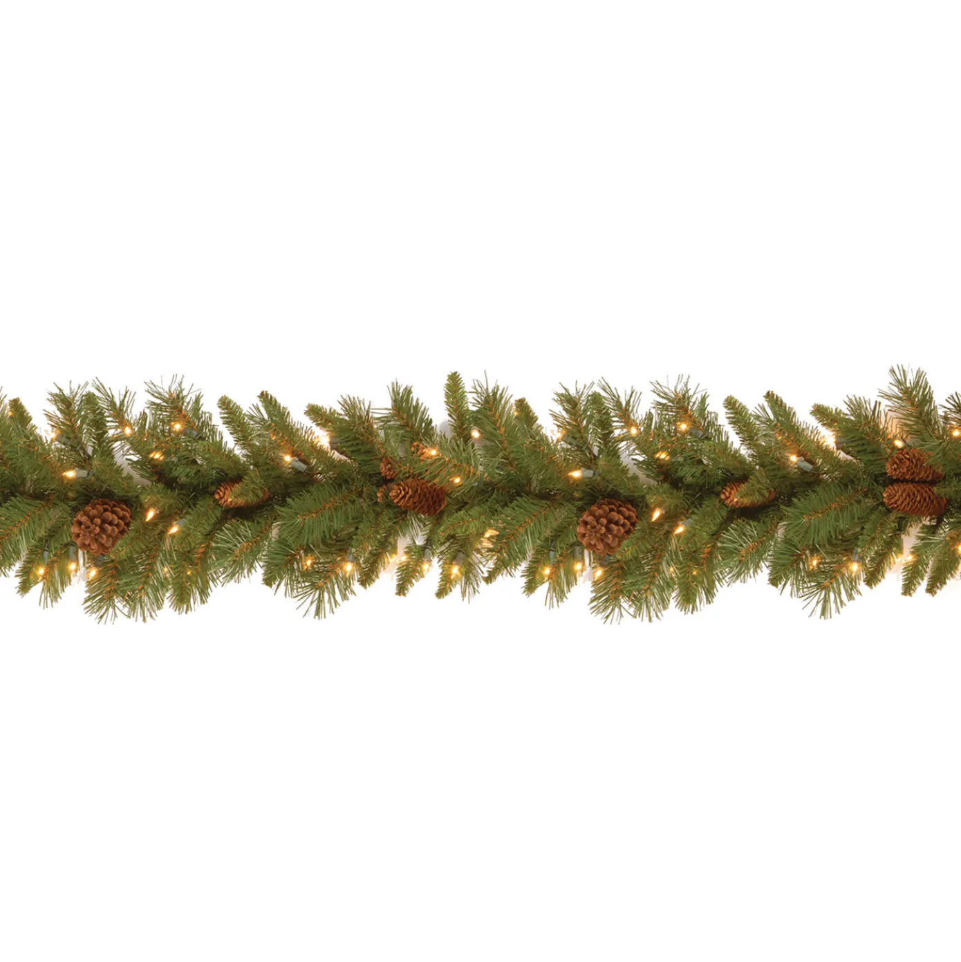 9 ft. Pre-Lit Pine Cone Garland with Clear Lights
