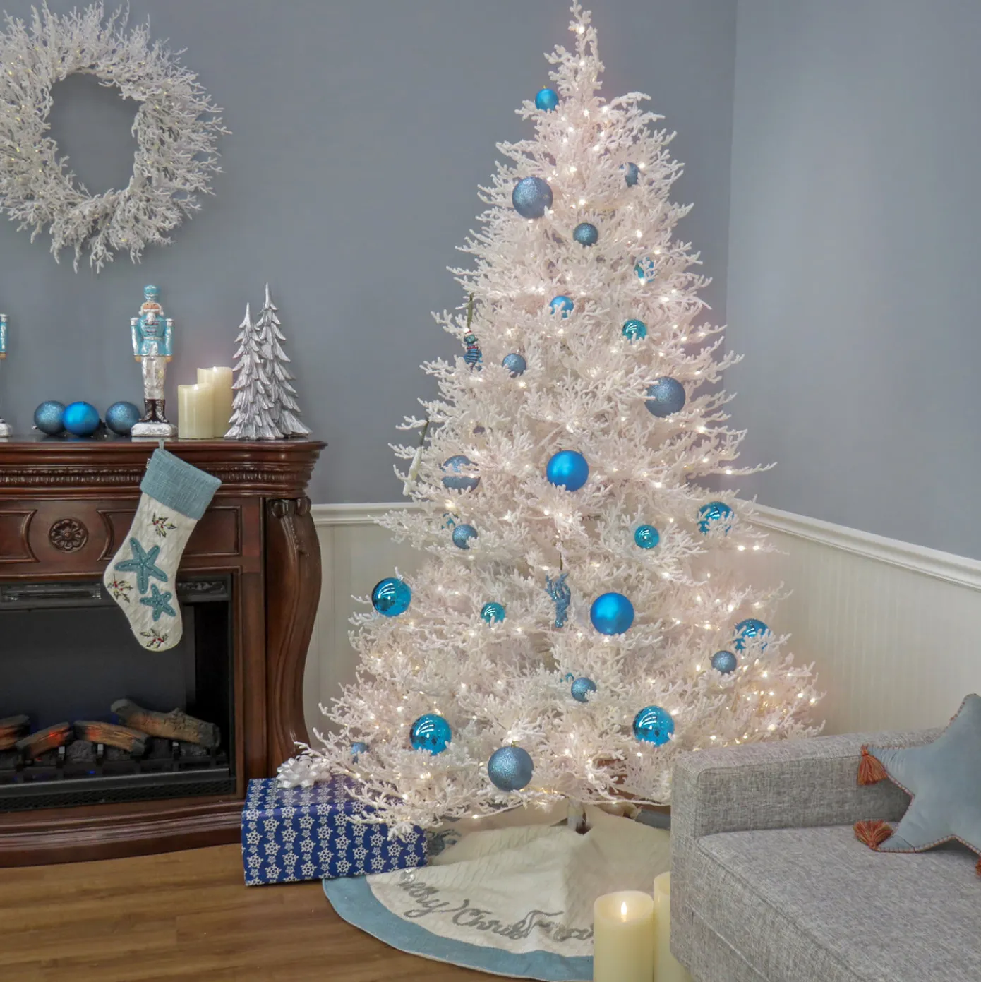 6.5 ft. Pre-Lit Sea Coral Tree with Warm White LED Lights