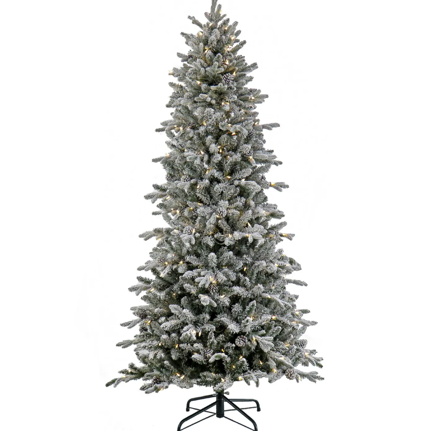 7 ft. Pre-Lit Snowy Calton Pine Tree with LED Lights