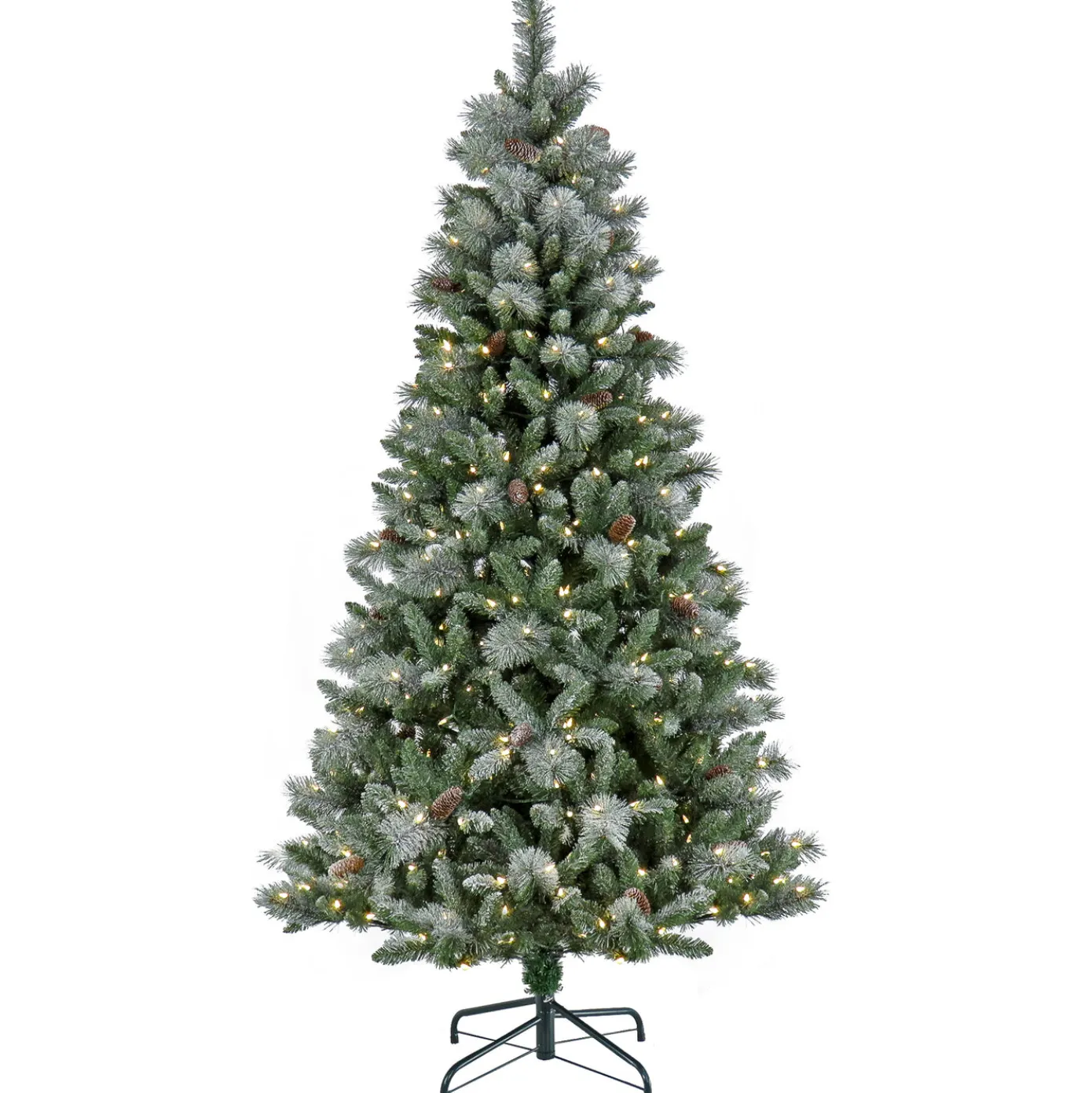 7.5 ft. Pre-Lit Snowy Conconully Tree with LED Lights