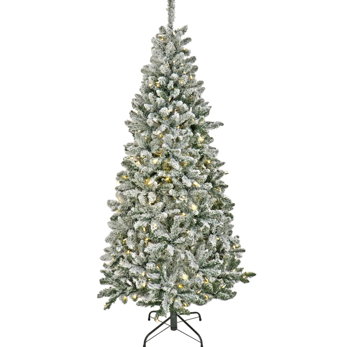 6.5 ft. Pre-Lit Snowy Chatham Slim Tree with PowerConnect Dual Color LED Lights