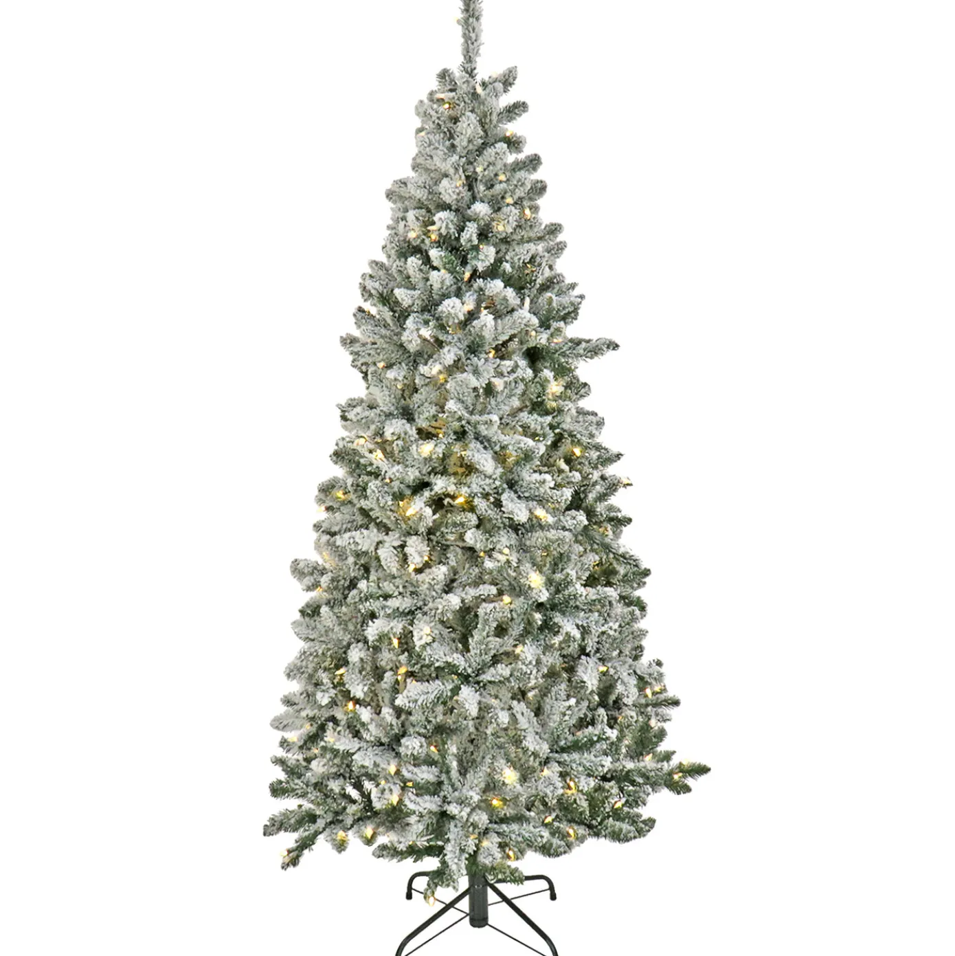 9 ft. Pre-Lit Snowy Chatham Slim Tree with PowerConnect Dual Colored LED Lights