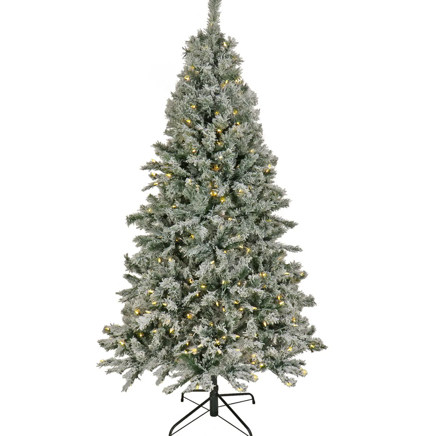 9 ft. Pre-Lit Snowy Harwich Hinged Tree with PowerConnect Warm White LED Lights