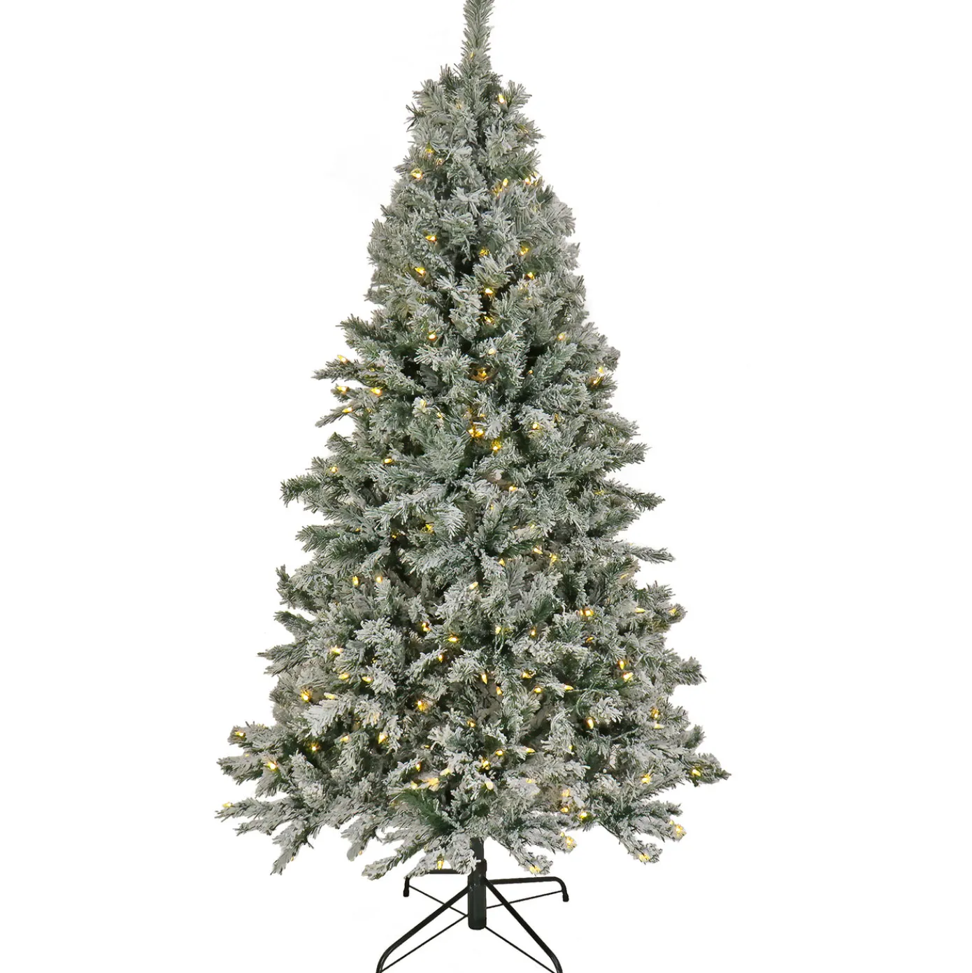 6.5 ft. Pre-Lit Snowy Harwich Tree with Dual Color LED Lights