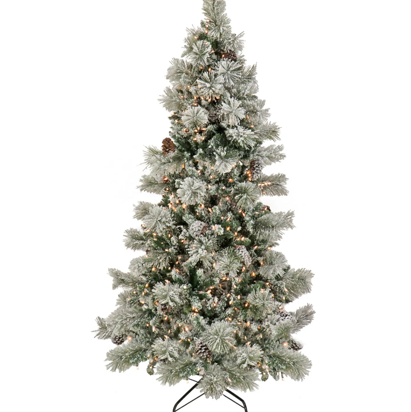 7.5 ft. Pre-Lit Snowy Yorkshire Tree with Clear Lights