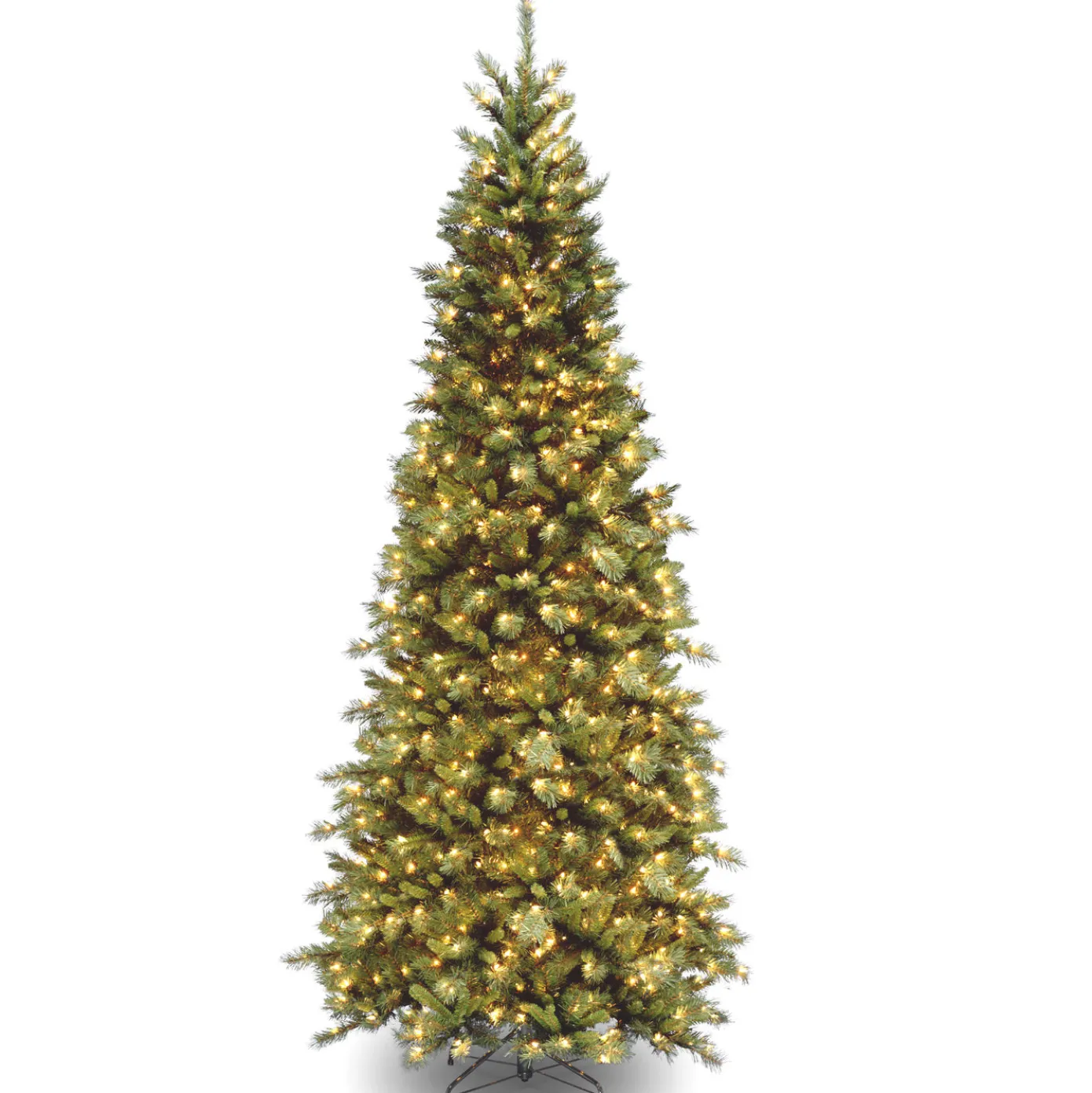 9 ft. Pre-Lit Tiffany Fir Slim Tree with Clear Lights - PVC Branch Tips