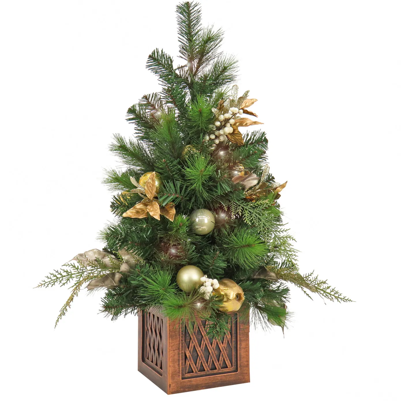 3 ft. Pre-Lit Yuletide Glam Tree with Warm White LED Lights