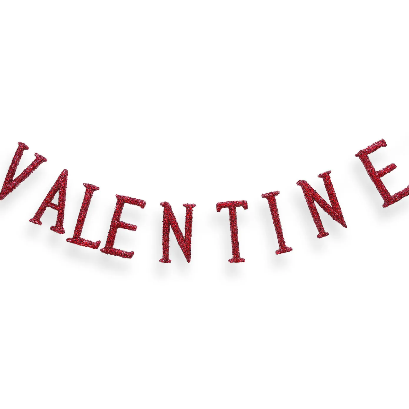 6 ft. Valentine's Banner Decorated with Red Glitter