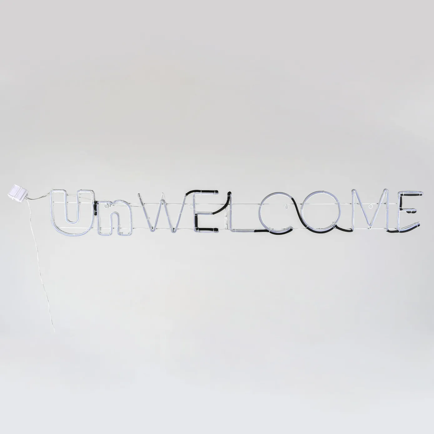 50 in. 2D Neon UnWELCOME Sign with Orange & Green LED Lights