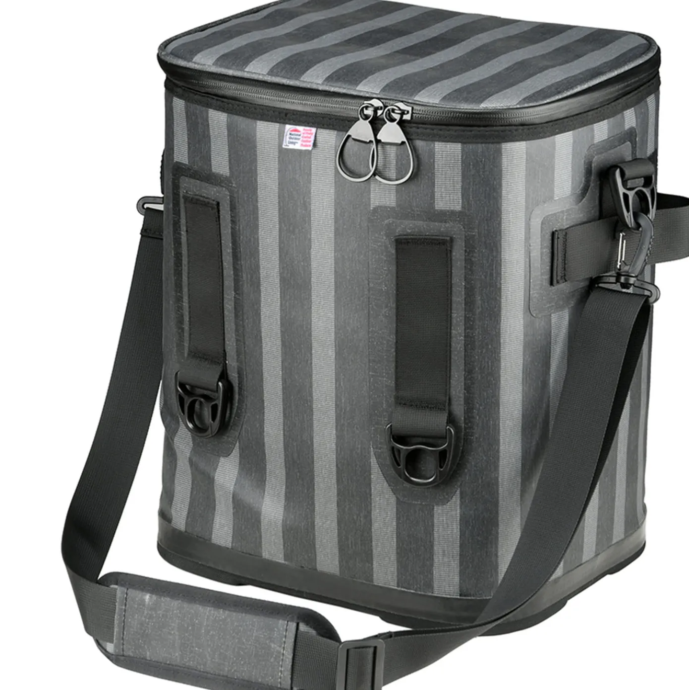 15 in. Easy Tote Soft Cooler Gray Striped