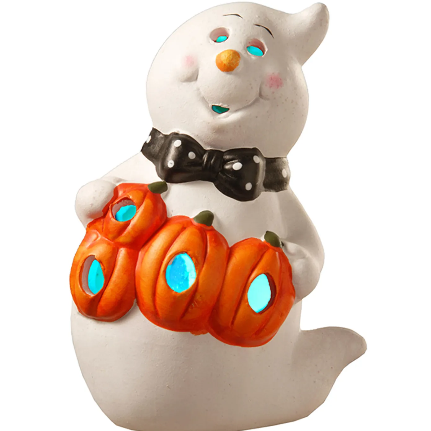 6 in. Halloween BOO Smiling Ghost Decoration with LED Lights