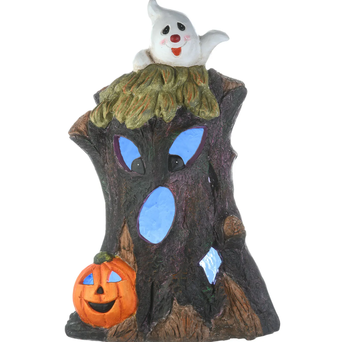 18 in. Halloween Haunted Tree Trunk Decoration with LED Lights