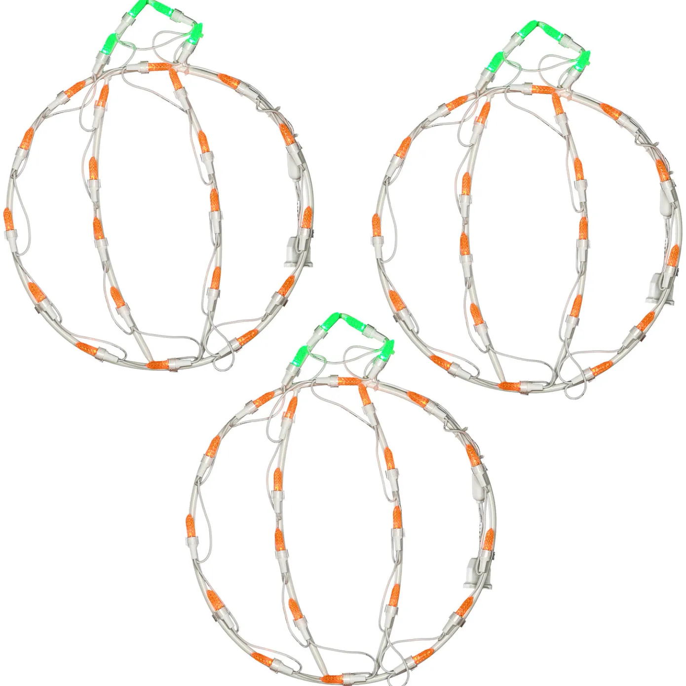 14 in. Halloween Mini Pumpkin Trio Lighted Sign Decoration with LED Lights