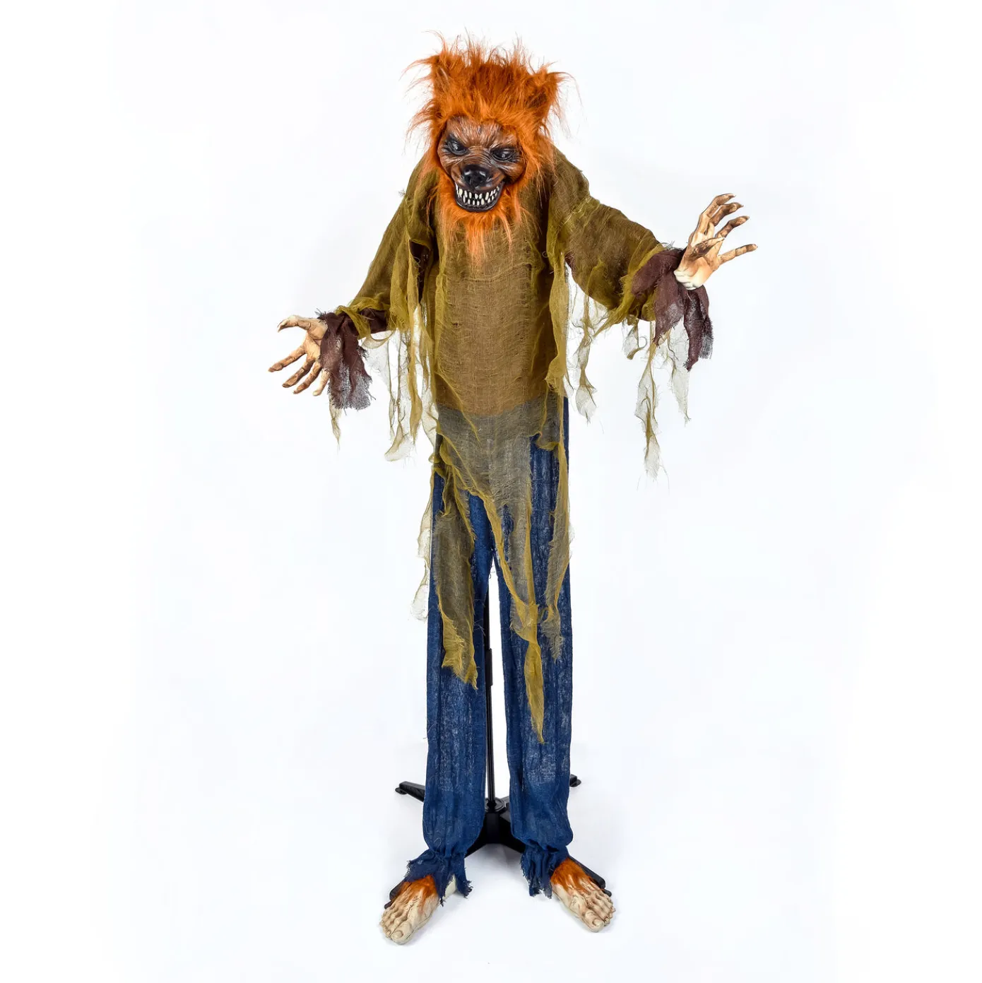 63 in. Halloween Pre-Lit Sound Activated Animated Werewolf with LED Lights