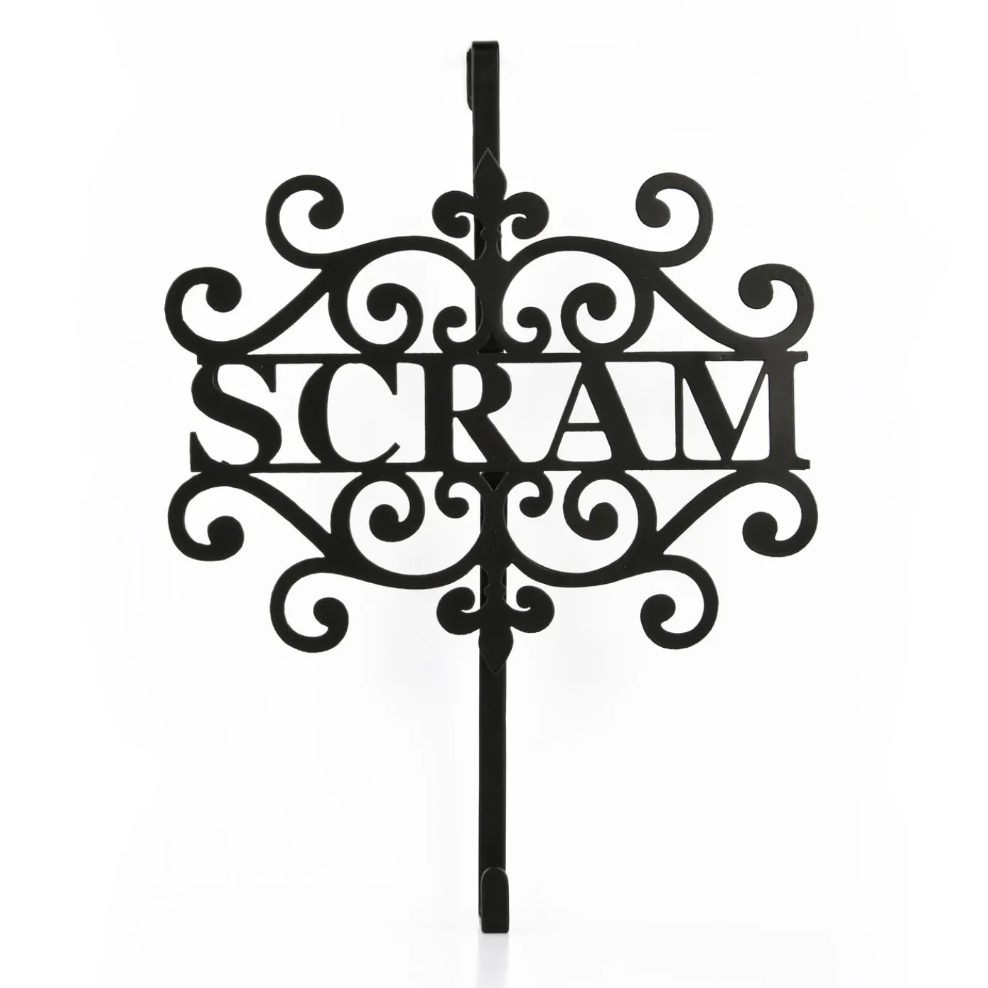 16 in. Halloween Scram Metal Wreath Hanger