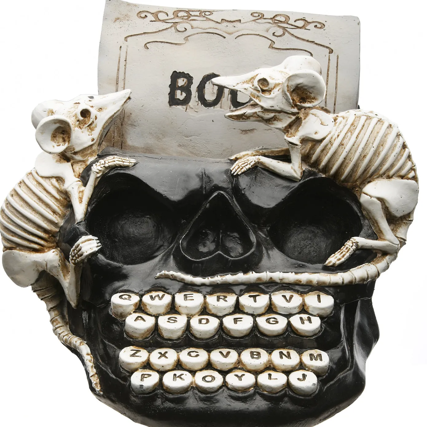 8 in. Halloween Skull Shaped Typewriter Decoration