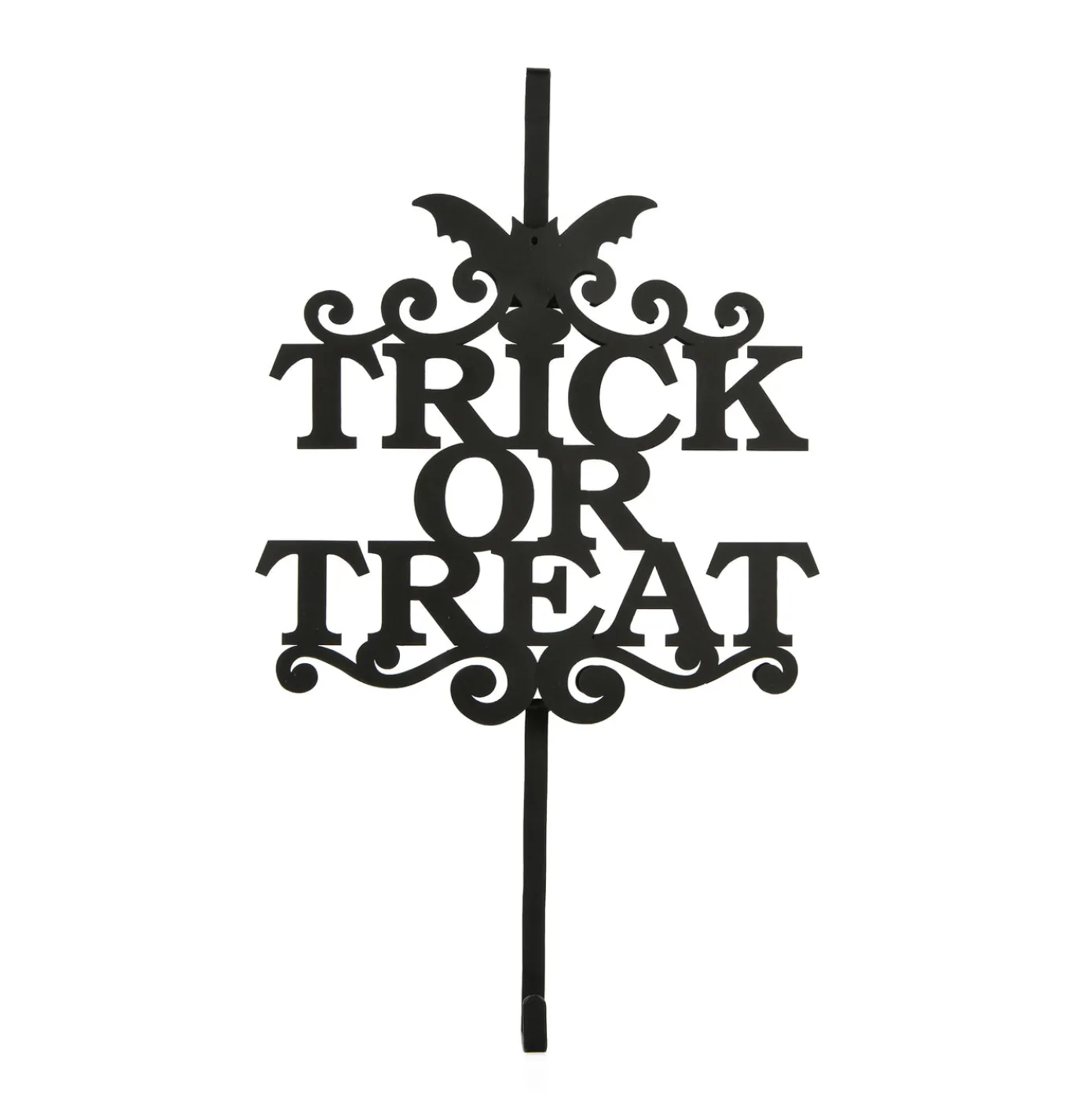 19 in. Halloween Trick or Treat Metal Wreath Hanger