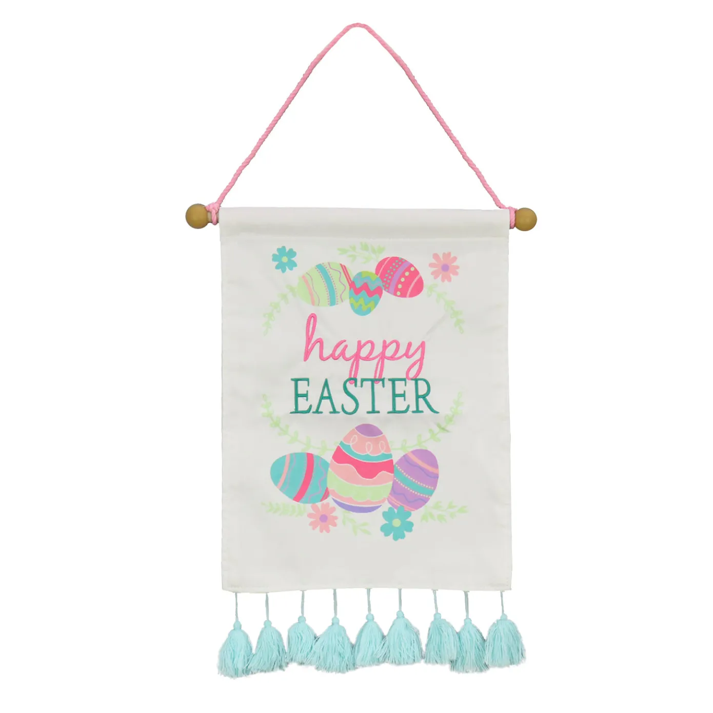 19 in. Happy Easter with Eggs Hanging Banner Decoration