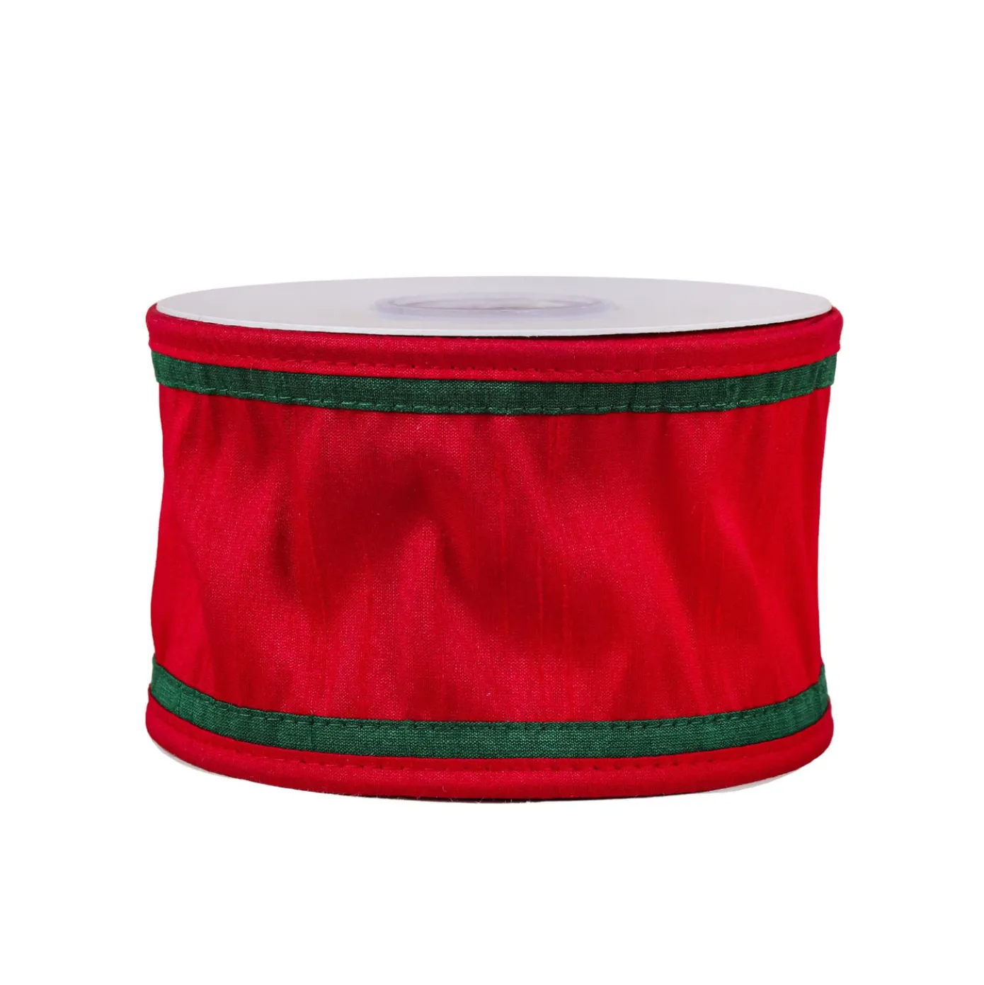 3 in. HGTV Home Collection Dupioni Double-Sided Ribbon, Red & Green