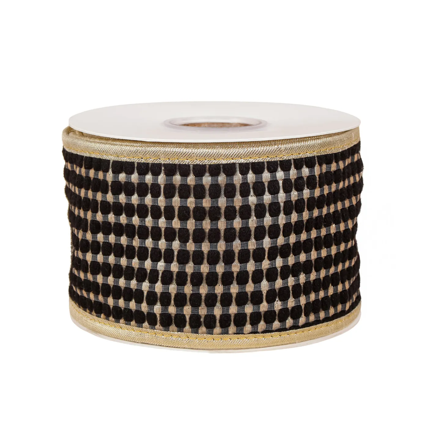 3 in. HGTV Home Collection Carmel Jacquard Double-Sided Ribbon, Black
