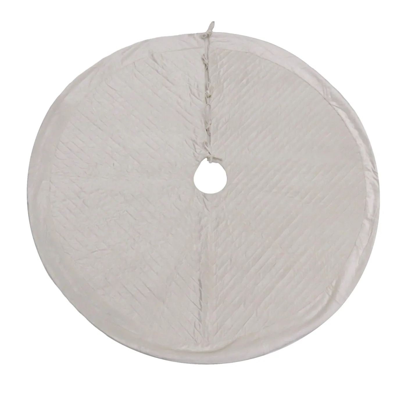60 in. HGTV Home Collection Quilted Velvet Tree Skirt, Ivory