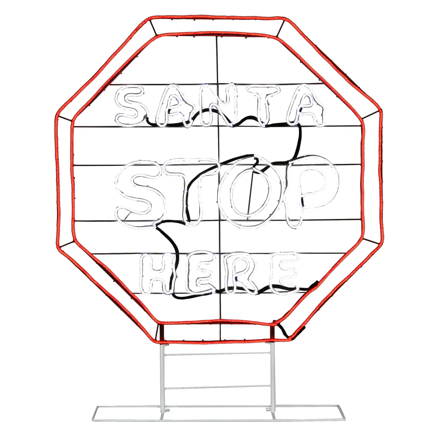 44 in. LED Light Strip “Santa Stop Here in. Sign