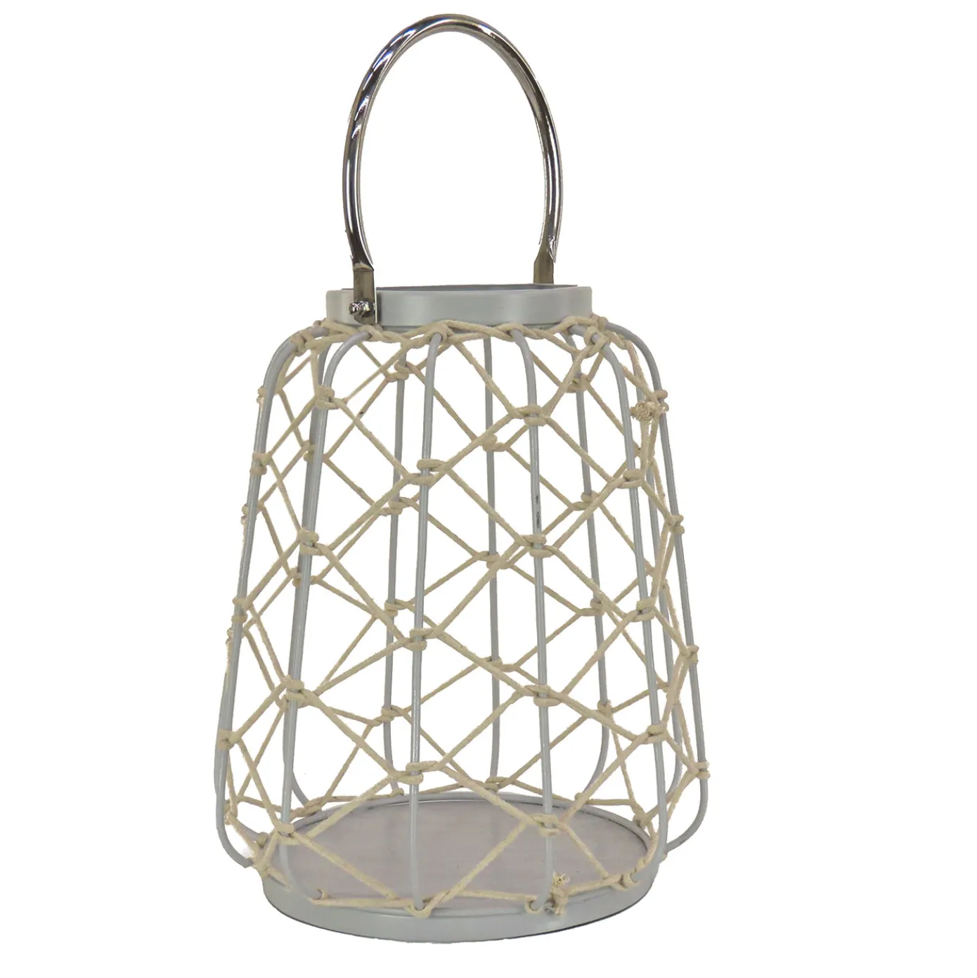 12 in. Modern Design and Finish Glacier Gray Outdoor Lantern Candleholder