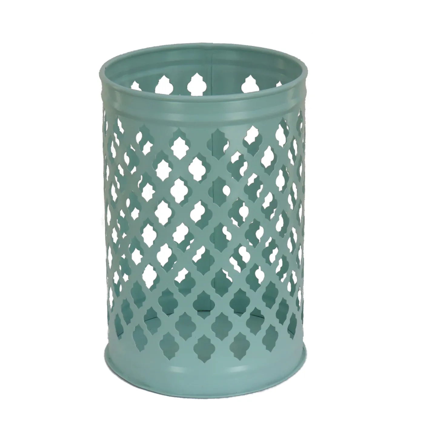 12 in. Modern Design and Finish Gossamer Green Outdoor Lantern Candleholder