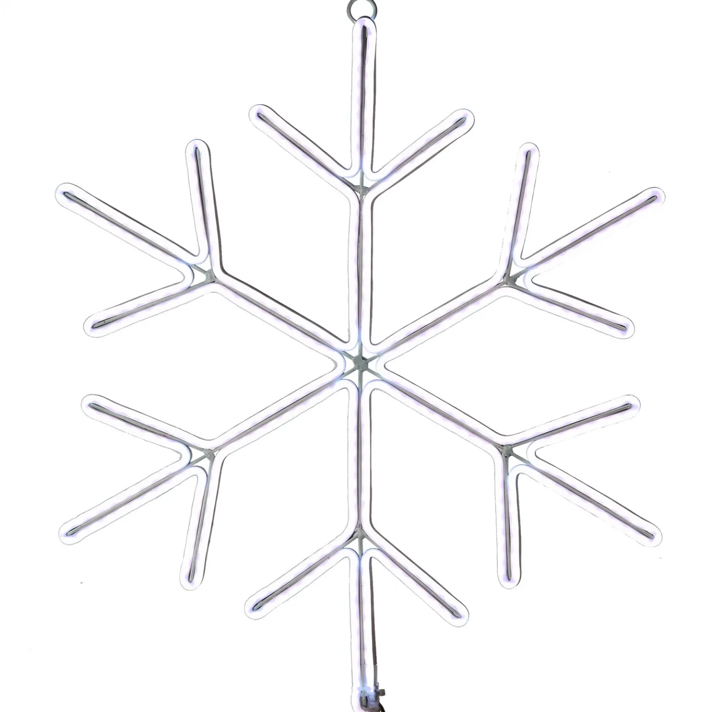 16 in. Neon Styled Snow Flake Decoration with White LED Lights
