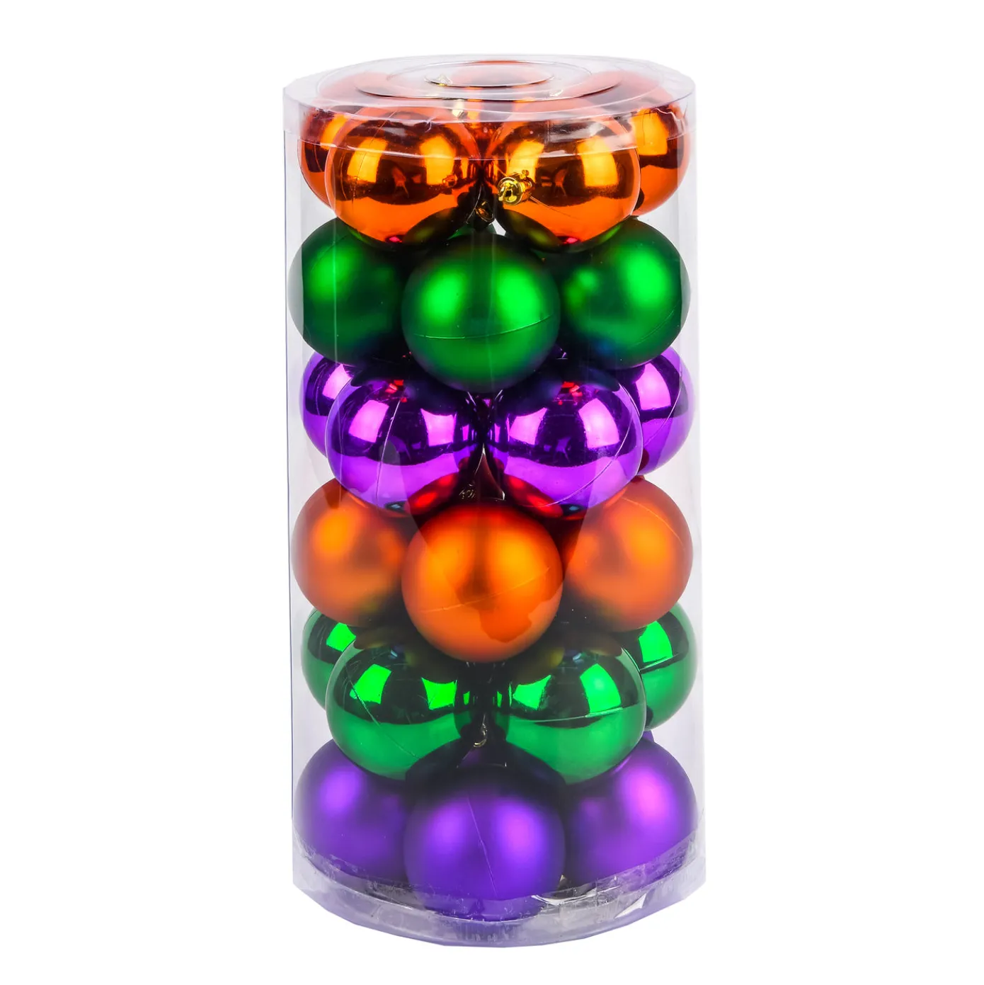 12 in. 30-Piece Halloween Orange, Green, Purple Globe Shape Ornament Set