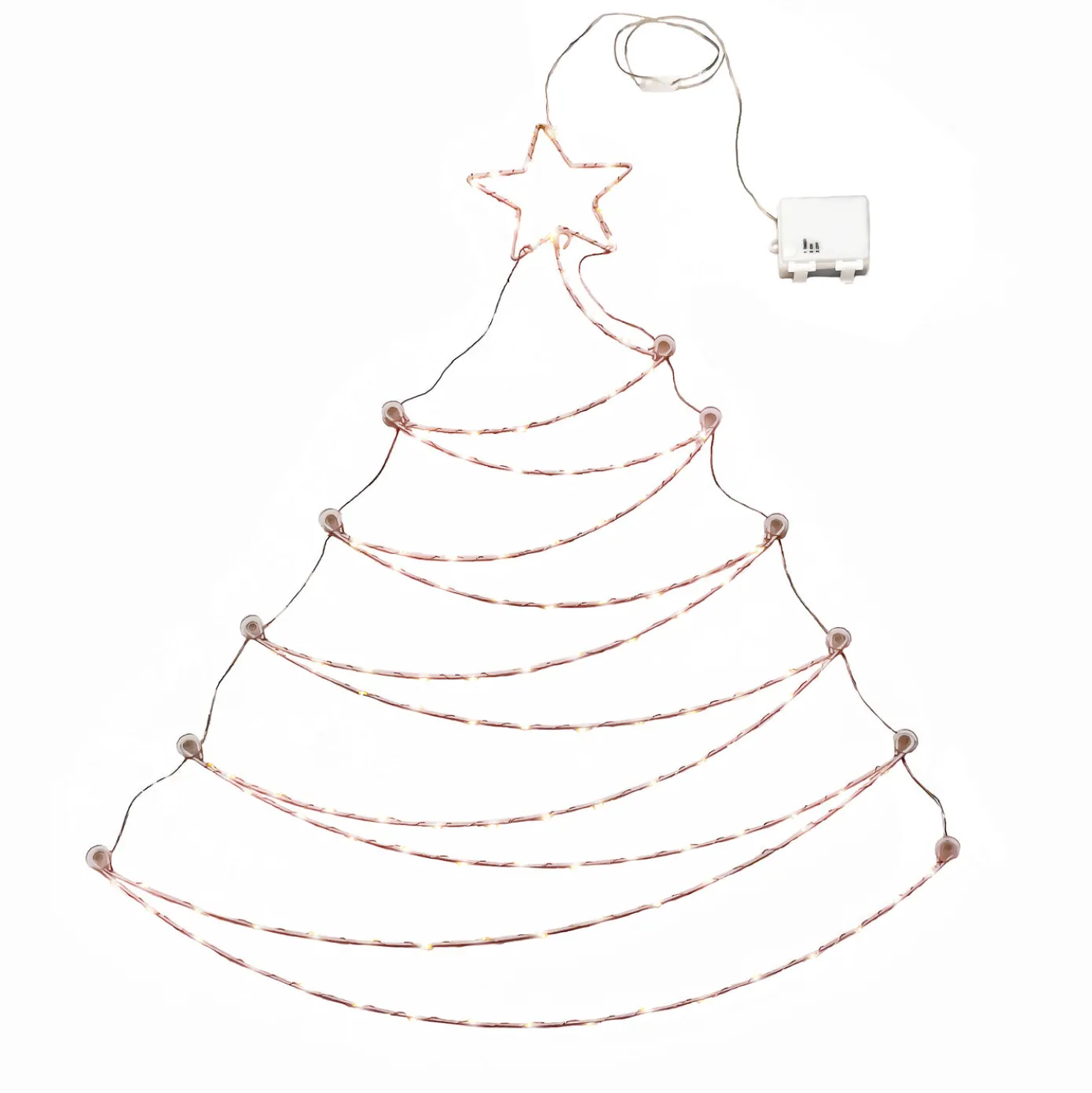 37 in. Pre-Lit Artificial Silver Christmas Tree, Hanging Metal Wire Decoration with Warm White LED Lights