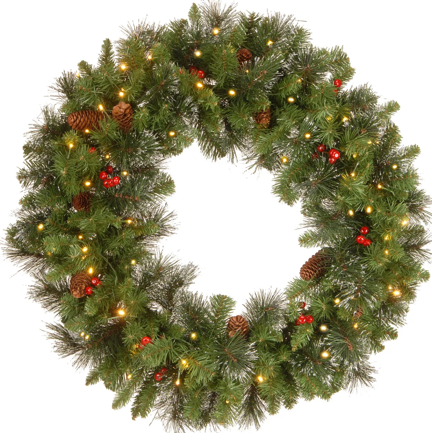30 in. Pre-Lit Crestwood Spruce Wreath with Twinkly LED Lights