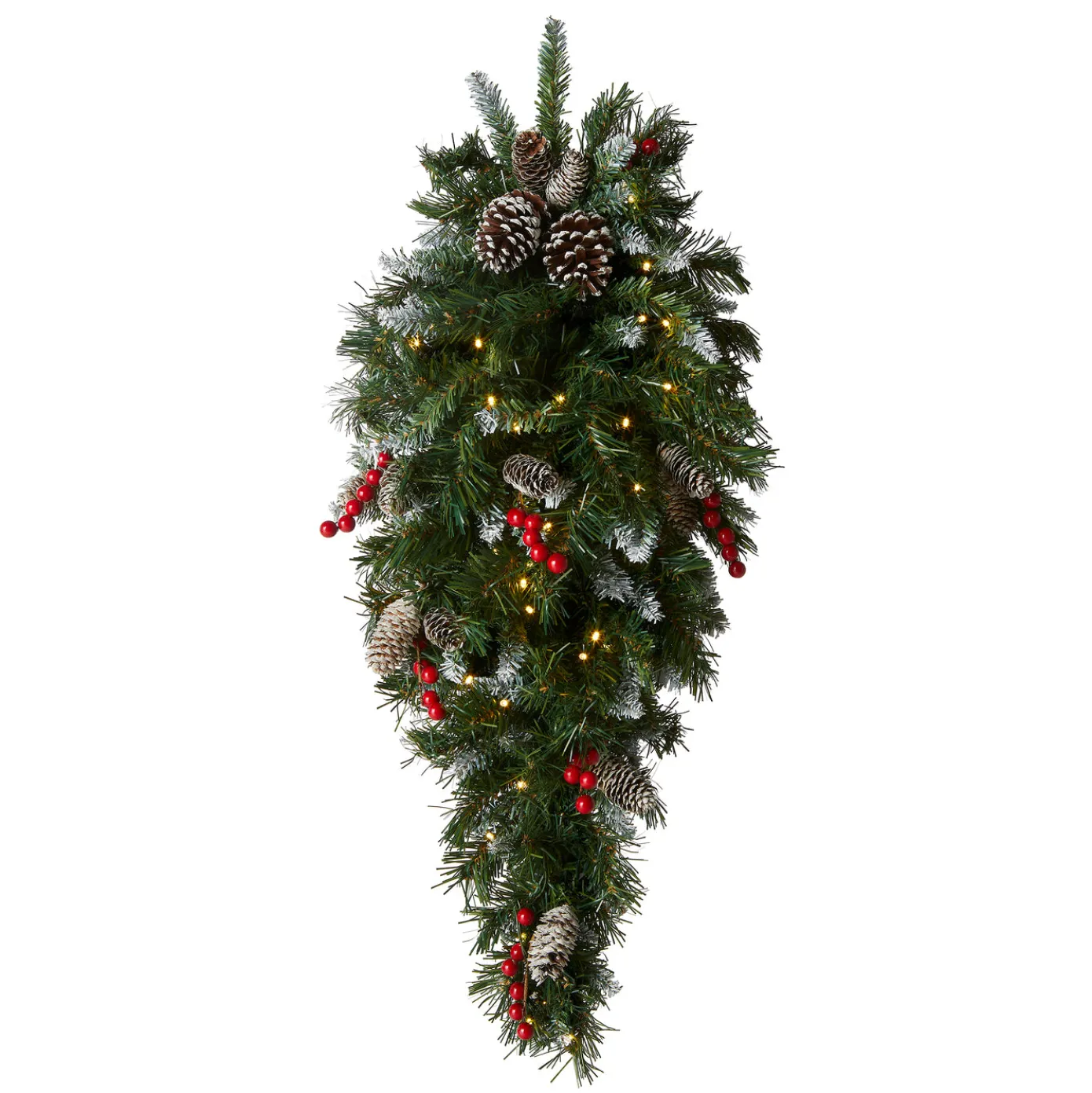 36 in. Pre-Lit Frosted Berry Teardrop with LED Lights