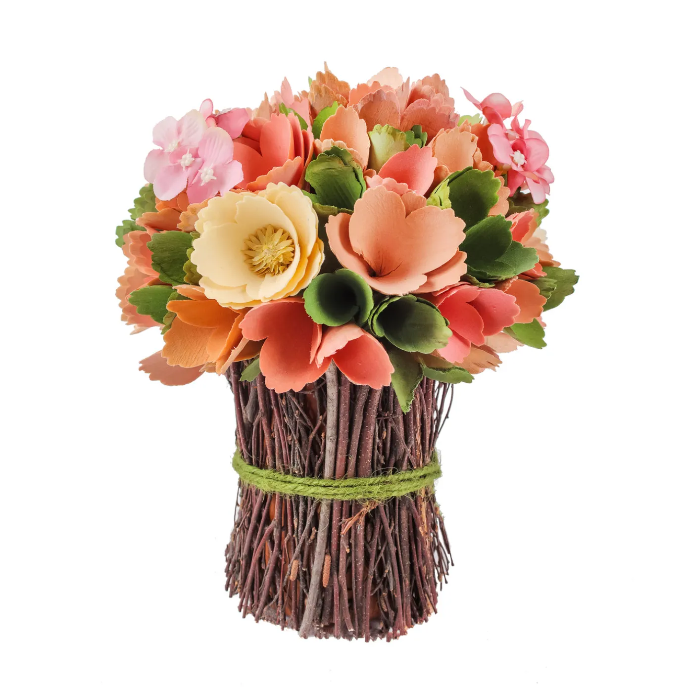 9 in. Spring Colorful Pink Floral Bouquet