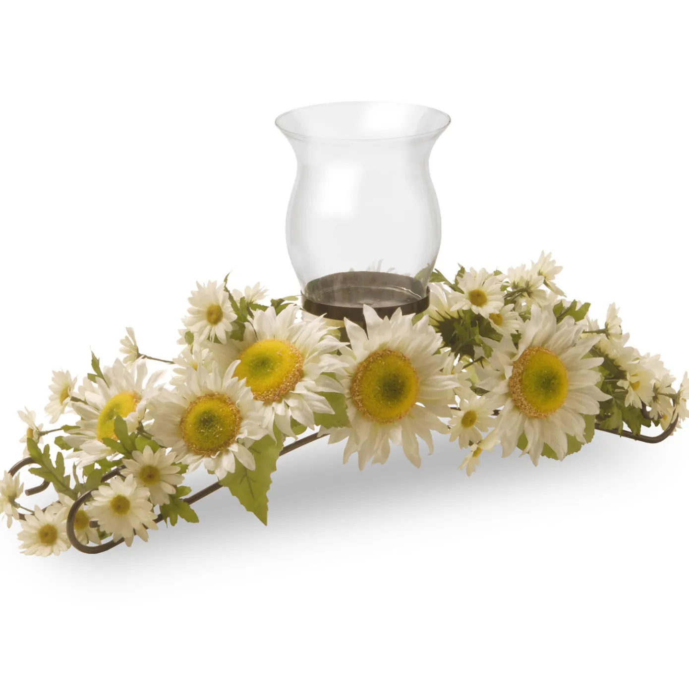 25 in. Spring Sunflower White Candleholder