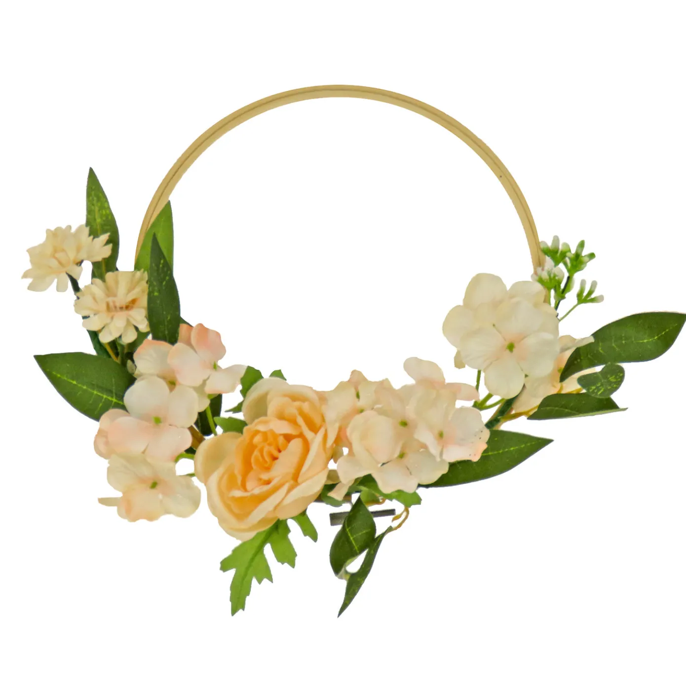 12 in. Spring Table Wreath with Hydrangea and Victorian Rose
