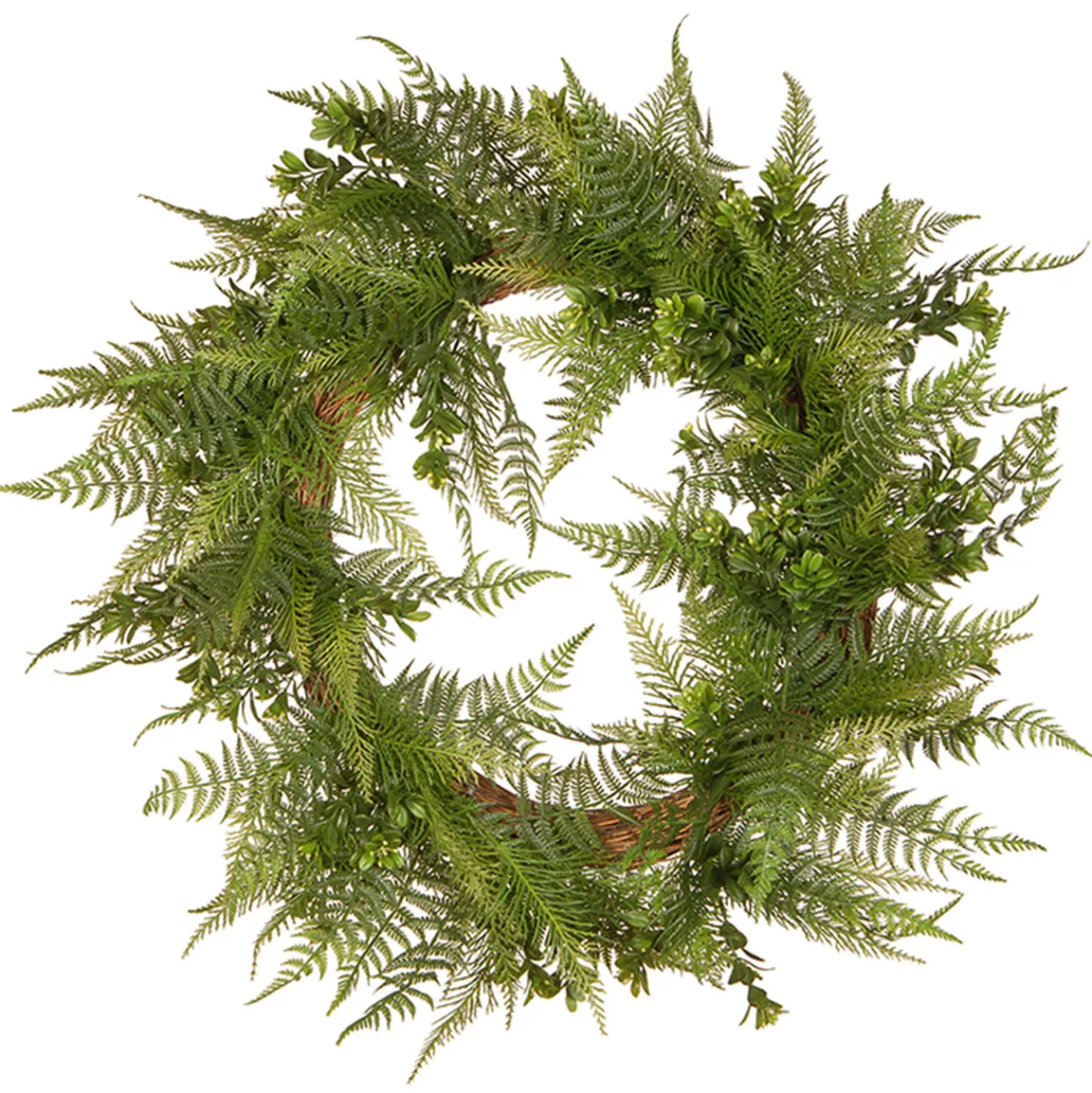 22 in. Spring Wreath with Boston Fern Leaves