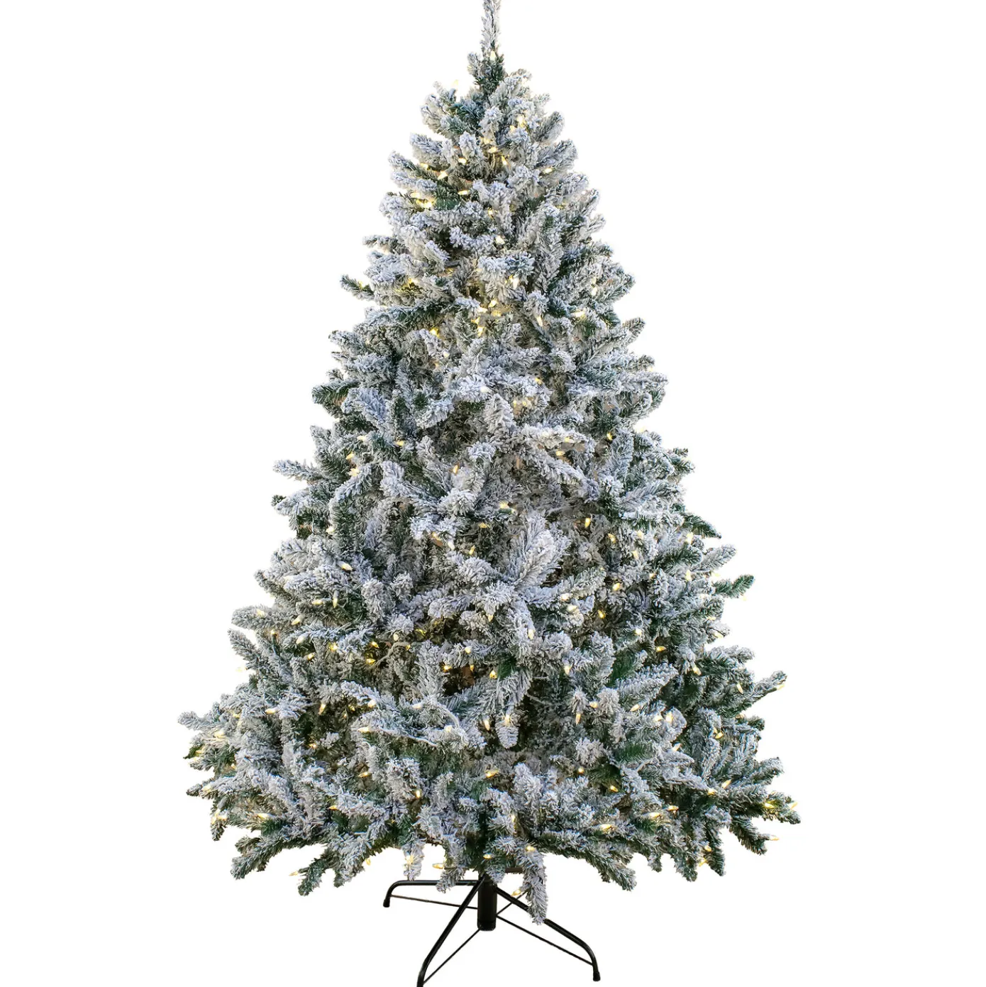 9ft. Pre-Lit Snowy Hudson Hinged Tree with PowerConnect Warm White LED Lights