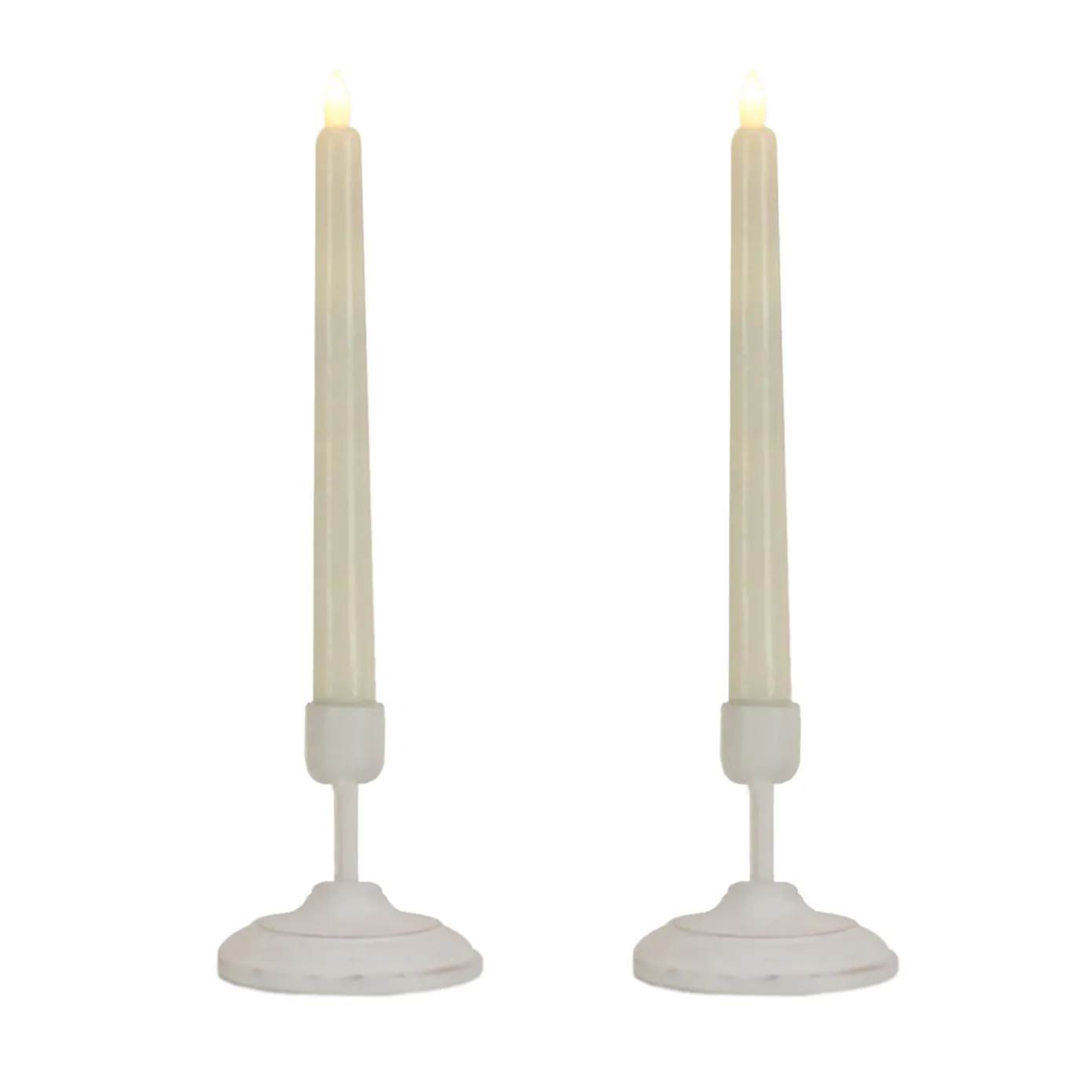 HGTV Home Collection Flameless Heritage Candle Pair, White Base