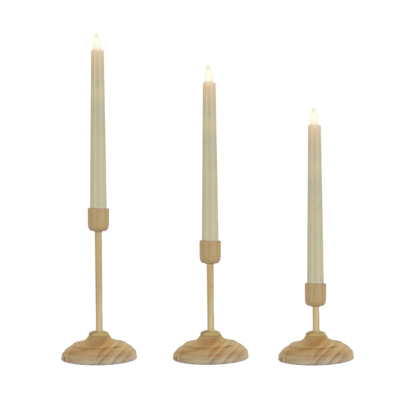 HGTV Home Collection Flameless Heritage Candle Set, Natural Base